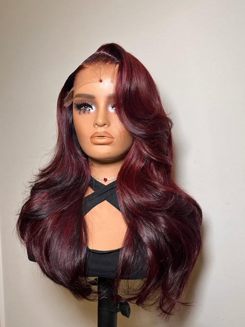 Cola | 5x5 HD Lace Plum Cherry 20" Wig - Siren